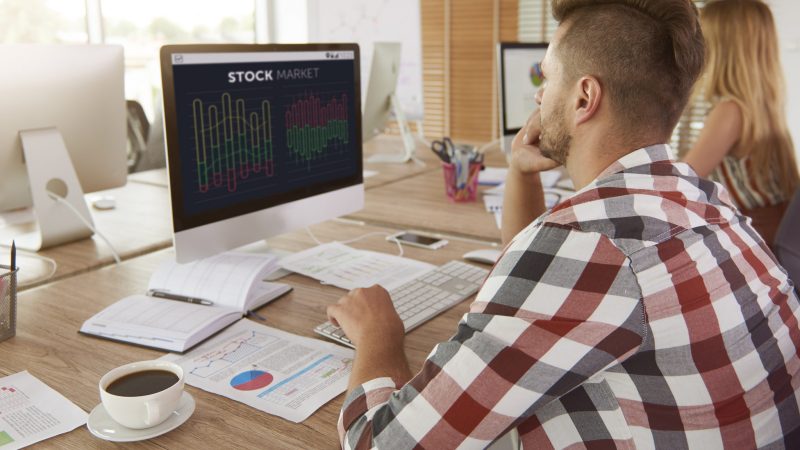 Man analyzing some data on computer